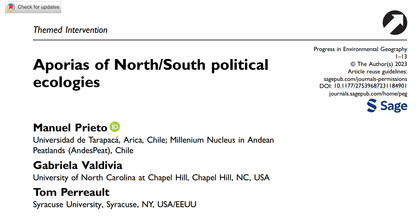 En este momento estás viendo Aporias of North/South political ecologies