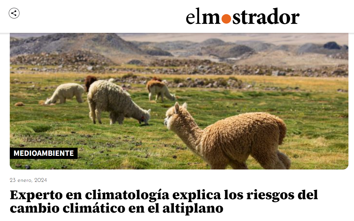 En este momento estás viendo Experto en climatología explica los riesgos del cambio climático en el altiplano